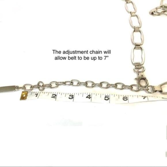 Women's Silver Retro Funky Metallic Flexible Lightweight Chain Belt 36”-43” - Picture 5 of 5